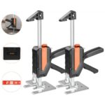 VEVOR Brazo Ahorrador de Trabajo 2 Piezas Carga de 200 kg Elevación hasta 195 mm Levantador Manual de Placas de Metal con Nivel Magnético 2 Modos de Ajuste para Puertas, Ventanas, Muebles, Negro