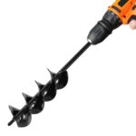VEVOR Brocas de Barrena para Plantar Bulbos 80 x 420 mm Broca Helicoidal para Taladros Herramienta Robusta para Perforar Agujeros en Jardines, Excavar Postes y Cercas, Construcción de Acero, Negro