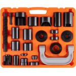 Extractor de Rótulas 25 Piezas Extractor de Rótulas de Acero con Adaptadores de Varios Tamaños Kit de Extracción e Instalación de Rótulas UJoint Pasador de Anclaje de Freno Vehículos 2WD 4WD