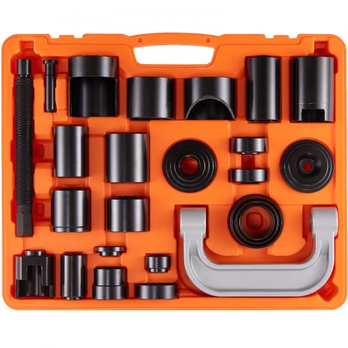 Extractor de Rótulas 25 Piezas Extractor de Rótulas de Acero con Adaptadores de Varios Tamaños Kit de Extracción e Instalación de Rótulas UJoint Pasador de Anclaje de Freno Vehículos 2WD 4WD