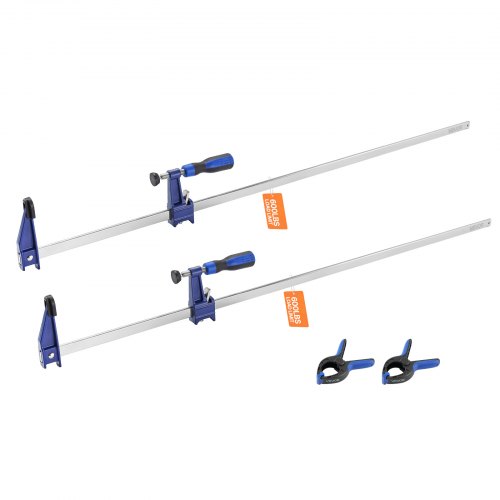 VEVOR Sargentos de Barra para Carpintería, 2 Piezas Apertura de 91,4 cm, Abrazadera en F Bloqueable de Hierro Fundido y Acero al Carbono con Límite de Carga de 272 kg para Carpintería y Metalurgia