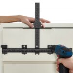 VEVOR Plantilla de Herrajes para Gabinetes de Aleación de Aluminio Manijas Ajustables Plantilla de Perforación con Herramienta de Plantilla de Punzón Central para Instalar Perillas de Puerta de Cajón
