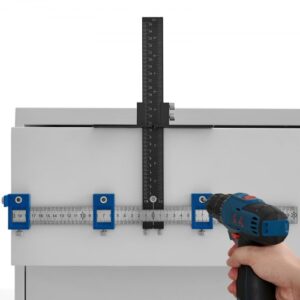 VEVOR Plantilla de Hardware para Gabinetes Localizador de Punzón con Manija Ajustable para Guía de Perforación Plantilla para Gabinete de Aleación de Aluminio y Acero Inoxidable para Instalar Perillas