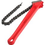 VEVOR Llave para Tubos de Cadena de 760 mm Llave de Garra Para Tubos de 110-185 mm Llave Para Tubos de Plomería de Acero Resistente oara Grifo de Fregadero, Inodoro, Escurridor, Baño, Cocina