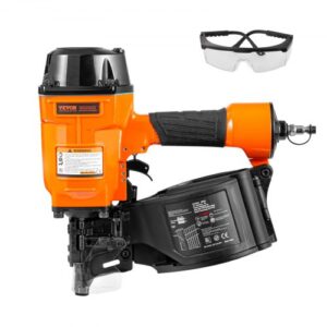 Clavadora de bobinas para revestimiento VEVOR MCN70, clavadora neumática de bobinas de 1-3/4" a 2-3/4" de 15 grados, clavadora de bobinas de aire de 70-120 PSI para palés, cajas, marcos, revestimientos y cercas