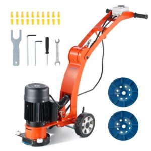 VEVOR Amoladora Eléctrica para Pisos de Concreto 1500W Reparadora de Concreto con Disco de Lijado para Pisos 180 mm 1400 RPM Motor sin Escobillas Amoladora de Superficies para Granito, Mármol, Piedras