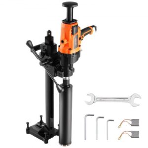 Taladro de núcleo VEVOR, taladro de núcleo de diamante portátil de 0,8 a 7,1 pulgadas de diámetro de perforación con soporte y broca de núcleo, taladro de núcleo de hormigón resistente de 2600 W, uso húmedo y seco, para hormigón, ladrillo, mármol