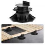 Bloques de Terraza 24 Unidades, Carga de 907,18 kg, Pedestal de Plástico, Elevación de 60 a 135 mm, Altura Ajustable para Base de Cobertizo, para Madera, Hormigón y Metal, 202 x 202 x 85 mm