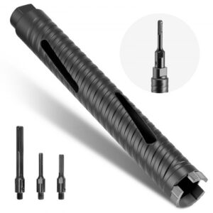 VEVOR Broca de Diamante para Perforación en Seco, φ 38 mm, 241 mm de Profundidad, Rosca Interna M16, con 3 Adaptadores, Broca Piloto, Llave Hexagonal para Hormigón Armado, Ladrillo y Mampostería