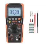 VEVOR Multímetro Digital TRMS, 4000 Cuentas, Voltímetro, Ohmímetro, con Rango Automático Manual Conmutable, Comprobador Voltaje CA/CC 1000 V, Resistencia y Continuidad, 190 x 95 x 60 mm, Negro