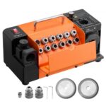 VEVOR Afilador de Brocas MR-13B de 3 a 15 mm, con Ángulo de Alivio de Labios Ajustable y Ángulo de Punta 95° a 135°, Alta Velocidad 4600 RPM, con 13 Pinzas, Muelas CBN y SDC, 290 x 140 x 160 mm