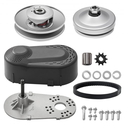VEVOR Embrague de Transmisión Compatible con Motores de 2-8 HP Kit de Embrague de Karting de Alta Resistencia 2000 RPM con Ruedas de Diseño Asimétrico y Correa de Goma Resistente, 320 x 170 x 230 mm