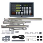 VEVOR Pantalla Digital 400, 450, 950 mm Escala Lineal de 3 Ejes DRO Soporte de Varilla Caja de Placa Reloj Cable de Alimentación Pieza de Soporte de Reloj Regla de Cubierta de Tornillo de Mariposa