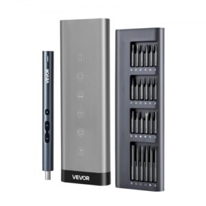 VEVOR Destornillador Eléctrico de Precisión, 48 Puntas Magnéticas, con Caja de Almacenamiento Magnética, Luz LED y Función de Carga Tipo C, a Reparar Celulares y Computadoras Portátiles, 260 RPM