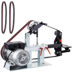 VEVOR Lijadora de Banda con 3 Cintas de 50 x 2082 mm, Lijadora Eléctrica de Correa con Motor de Cobre Puro Velocidad Constante 2800 r/min, Lijadora Pulidora Amoladora 1500 W para Pulir Herramientas