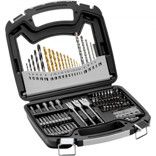 VEVOR 101 PCS Juego de Brocas Juego de Brocas para Taladro y Destornillador con Estuche de Transporte, Juego de Brocas para Destornillador Adecuadas para Taladrar y Atornillar Madera, Metal, Cemento