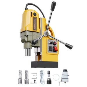 VEVOR 1200 W Taladro Magnético, Taladro de Columna Magnético Eléctrico de 12500 N con 2 Brocas de Perforación, Diámetro de Perforación de 40 mm, Velocidad Variable, para Mejoras para el Hogar