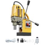 VEVOR 1400 W Taladro Magnético, Taladro de Columna Magnético Portátil de 12500 N, Diámetro de Perforación de 40 mm Velocidad sin Carga de 800 RPM, para Mejoras Industriales y del Hogar, Amarillo