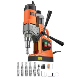 VEVOR Taladro Magnético 1450 W Taladro Prensa Portátil 12500N Velocidad continua de 850 rpm Diámetro del Orificio de Broca Central de 40 mm Profundidad de Perforación de 50 mm Taladro Electromagnético