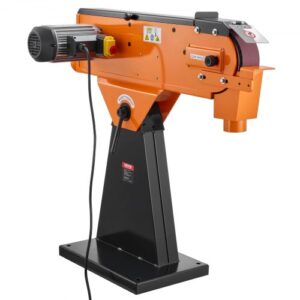VEVOR Lijadora de Banda 7,62 x 200,7 cm, 2100 W, 900 RPM, con Ángulo Ajustable 0° a 45° y Puerto de Recolección de Polvo para Trabajos Profesionales de Carpintería y Metalurgia, Velocidad Única