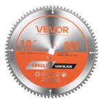 VEVOR Hoja de Sierra Circular, 254 mm de Diámetro, 80 Dientes Afilados de Aleación, 15,875 mm de Mandril, Acabado Fino, Hoja de Corte de Aluminio con Rejillas de Ventilación que Reducen el Ruido