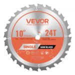 VEVOR Hoja de Sierra Circular, 254 mm de Diámetro, 24 Dientes Afilados de Aleación, 15,875 mm de Mandril, Acabado Fino, Hoja para Cortar Madera con Rejillas de Ventilación que Reducen el Ruido