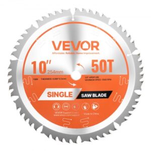 VEVOR Hoja de Sierra Circular, 254 mm de Diámetro, 50 Dientes Afilados de Aleación, 15,875 mm de Mandril, Acabado Fino, Hoja para Cortar Madera con Rejillas de Ventilación que Reducen el Ruido