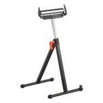 VEVOR Soporte con Rodillos Carga de 113 kg Altura Ajustable 685,8-1092,2 mm, con Cabezal de Rodillo de Acero Pulido de 292,1 mm, para Soporte de Extensión para Carpintería con Salida de Sierra de Mesa