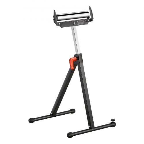 VEVOR Soporte con Rodillos Carga de 113 kg Altura Ajustable 685,8-1092,2 mm, con Cabezal de Rodillo de Acero Pulido de 292,1 mm, para Soporte de Extensión para Carpintería con Salida de Sierra de Mesa