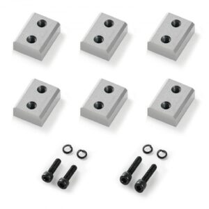 VEVOR Cuchillas Cortadoras de Varillas de Refuerzo, 16 mm Diámetro n.° 5, Doble Cara, Acero Cr12MoV de Alta Dureza, con Tornillos y Arandelas de Resorte, 22 x 17 x 8,5 mm, 6 uds, Color Plata