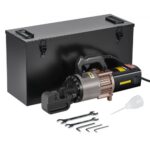 VEVOR Cortadora de Varillas de Refuerzo Hidráulica Eléctrica Portátil de 2000 W, hasta 5-28 mm en 4 Segundos, Acero de Alta Potencia con Accesorios Ricos en Aceite, Color Negro, 515 x 140 x 250 mm