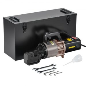 VEVOR Cortadora de Varillas de Refuerzo Hidráulica Eléctrica Portátil de 2000 W, hasta 5-28 mm en 4 Segundos, Acero de Alta Potencia con Accesorios Ricos en Aceite, Color Negro, 515 x 140 x 250 mm