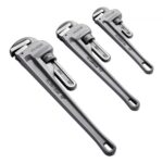 VEVOR Juego de Llaves para Tubos Rectos de Aluminio 3 Piezas 10" 14" 18" Llave de Plomería Ajustable con Mandíbula de Alta Resistencia Mango Ergonómico Diseño Colgante para Tuberías de Agua