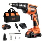VEVOR Destornillador Placo 20V Máximo Kit de Destornillador Inalámbrico para Placas de Yeso 4200 RPM con Baterías, Cargador, Ajustable hacia Adelante y Atrás Luz LED Incorporada para Paneles de Yeso