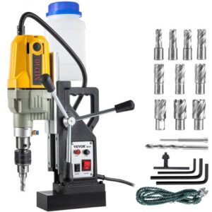 VEVOR Taladro Magnético 12000N Taladradora Magnético Profesional 1100W Taladro de Núcleo Magnético Taladradora Magnético Profesional Taladro Magnético con Conexión Al Cuello Base Magnética