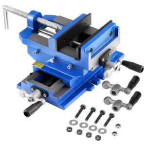 VEVOR Tornillo de Banco, Mordaza de 15 cm, Eje XY Bidireccional, Apertura de Mordaza de 14,5 cm, Abrazadera de Banco, para Taladrar y Fresar CNC de Carpintería, hasta 7 kN, 390 x 370 x 160 mm