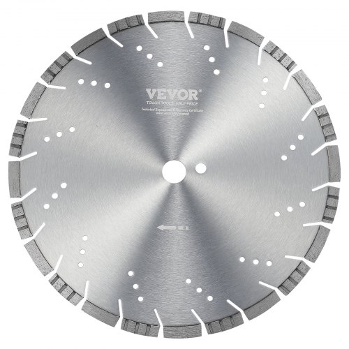 VEVOR Disco de Corte de Diamante 350 mm Disco de Diamante Húmedo o Seco Hoja de Sierra con Dientes Inclinados 12 mm Diámetro del Orificio Central Universal 25,4 mm Para Hormigón, Azulejos, Ladrillo