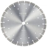 VEVOR Disco de corte de diamante 350 mm disco de diamante húmedo o seco hoja de sierra con dientes ondulados 12 mm diámetro del orificio central universal 25,4 mm para hormigón, azulejos, ladrillo