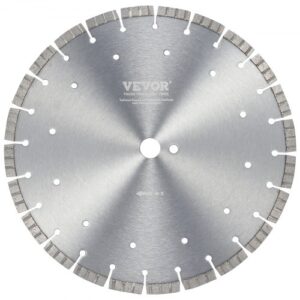 VEVOR Disco de corte de diamante 350 mm disco de diamante húmedo o seco hoja de sierra con dientes ondulados 12 mm diámetro del orificio central universal 25,4 mm para hormigón, azulejos, ladrillo