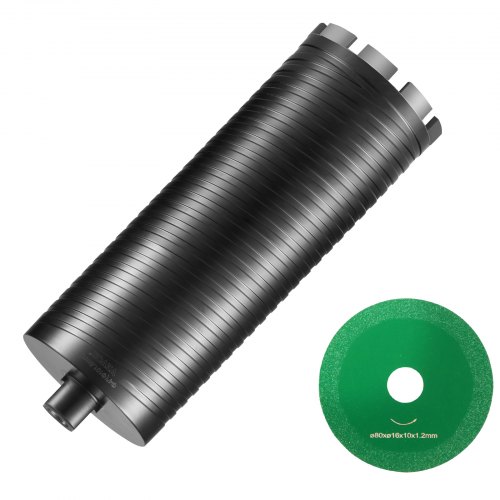 VEVOR Broca de diamante para ladrillos de hormigón, taladro de núcleo de diamante húmedo de 50,8 mm, profundidad de perforación de 355 mm con hoja de sierra, rosca hembra de 1-1/4"-7, soldadura láser