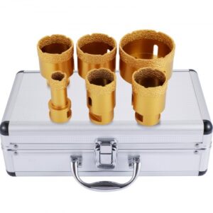 VEVOR  Juego de Sierra Perforadora de Diamante 6 PCS Diámetros 20/35/40/45/50/68 mm Broca de Diamante Hilo de Montaje M14 Juego de Sierra Perforadora para Taladrar Baldosas/ Granito/ Mármol