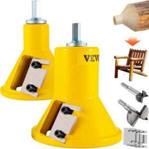 Cortador de espiga VEVOR, 1"/25,4 mm y 2"/50,8 mm de diámetro, con cuchillas rectas dobles y tornillos de botón, kit maestro para el hogar, cortador de muebles de troncos de aluminio y acero de prim