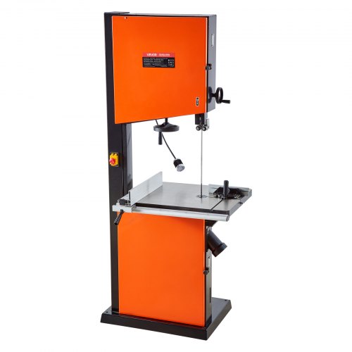 VEVOR Sierra de Cinta, Ancho de Corte 457 mm, Motor de 2240 W, Altura Máxima de Corte 406 mm, Mesa de Hierro Fundido de 690 x 510 mm, con Luz de Trabajo de 360°, Guía de Ingletes y la Paralela