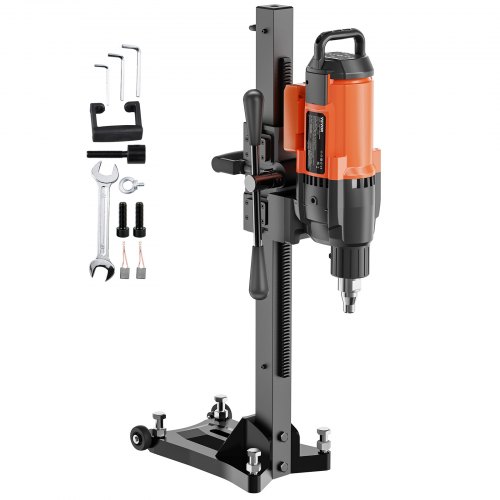 VEVOR Taladro de Diamante Diámetro Máximo de 26 cm Máquina Perforadora de Diamante Profundidad de 60 cm Taladradora Diamantina Húmeda 2500 W 750 rpm para Agujeros Construcción de Hormigón Armado