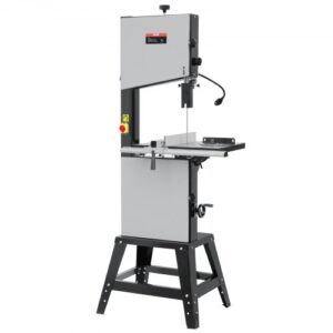 VEVOR Sierra de Cinta, Sierra de Cinta de Sobremesa de 340 mm con Soporte, Velocidad Continua Viable de 440-846 RPM, Luz de Trabajo Optimizada y Calibre de Ingletes, para Carpintería y Metal