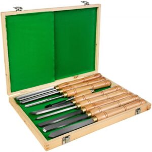 VEVOR Herramientas de Torneado de Madera para Torno 8 Piezas para Tornear Madera Gubias para Tallar Madera Ampliamente Utilizado en Carpintería Tallado en Madera Tallado de Muebles Torno