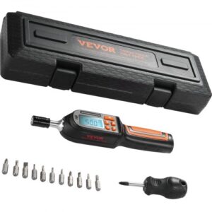 VEVOR Destornillador Dinamométrico Digital con Accionamiento de 1/4" con Pantalla LCD Rango de Par 0,3-8 Nm Incremento 0,01 Nm Herramienta Precisa de Liberación Rápida para Taller de Electricista