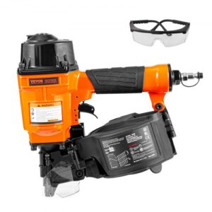 Clavadora de bobinas de revestimiento VEVOR MCN55, clavadora neumática de bobinas de 1 pulgada a 2-1/4 pulgadas de 15 grados, clavadora de bobinas de aire de 70-120 PSI para revestimiento, revestimiento de paletas, cercas, cubiertas