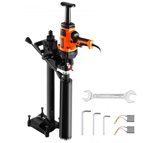 Taladro de núcleo VEVOR, taladro de núcleo de diamante portátil de 0,8 a 6,3 pulgadas de diámetro de perforación con soporte y broca de núcleo, taladro de núcleo de hormigón resistente de 2000 W, uso húmedo y seco, para hormigón, ladrillo, mármol