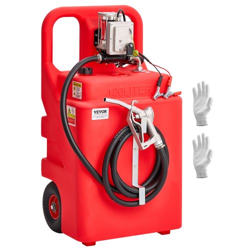 VEVOR Tanque de Combustible Portátil 540 x 465 x 1070 mm con Bomba de Transferencia de Combustible Eléctrica 15 GPM, Manguera, Boquilla Manual, Contenedor de Combustible para Diésel y Gasolina